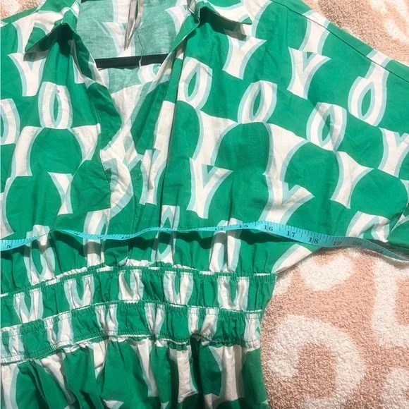 Anthropologie Green Patterned Women's Dress, size small petite - Picture 5 of 10